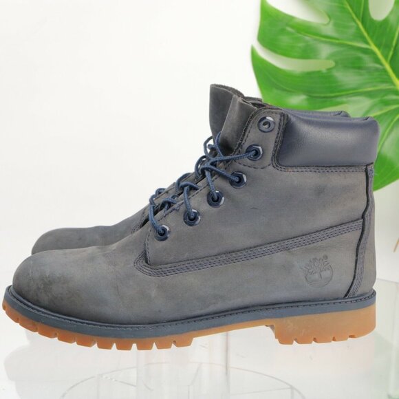 Timberland Mens Waterproof Boot Size 7 Premium 6Inch Blue Leather Insulated - Picture 6 of 12